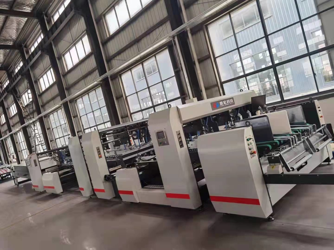 1mm-10mm Mesin Gluer Folder Kotak Bergelombang 250m / Min Kecepatan Tinggi